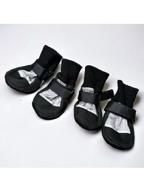 Dog Boots Winter Shoes Waterproof Reflective Cold Weather Wear Black Small New